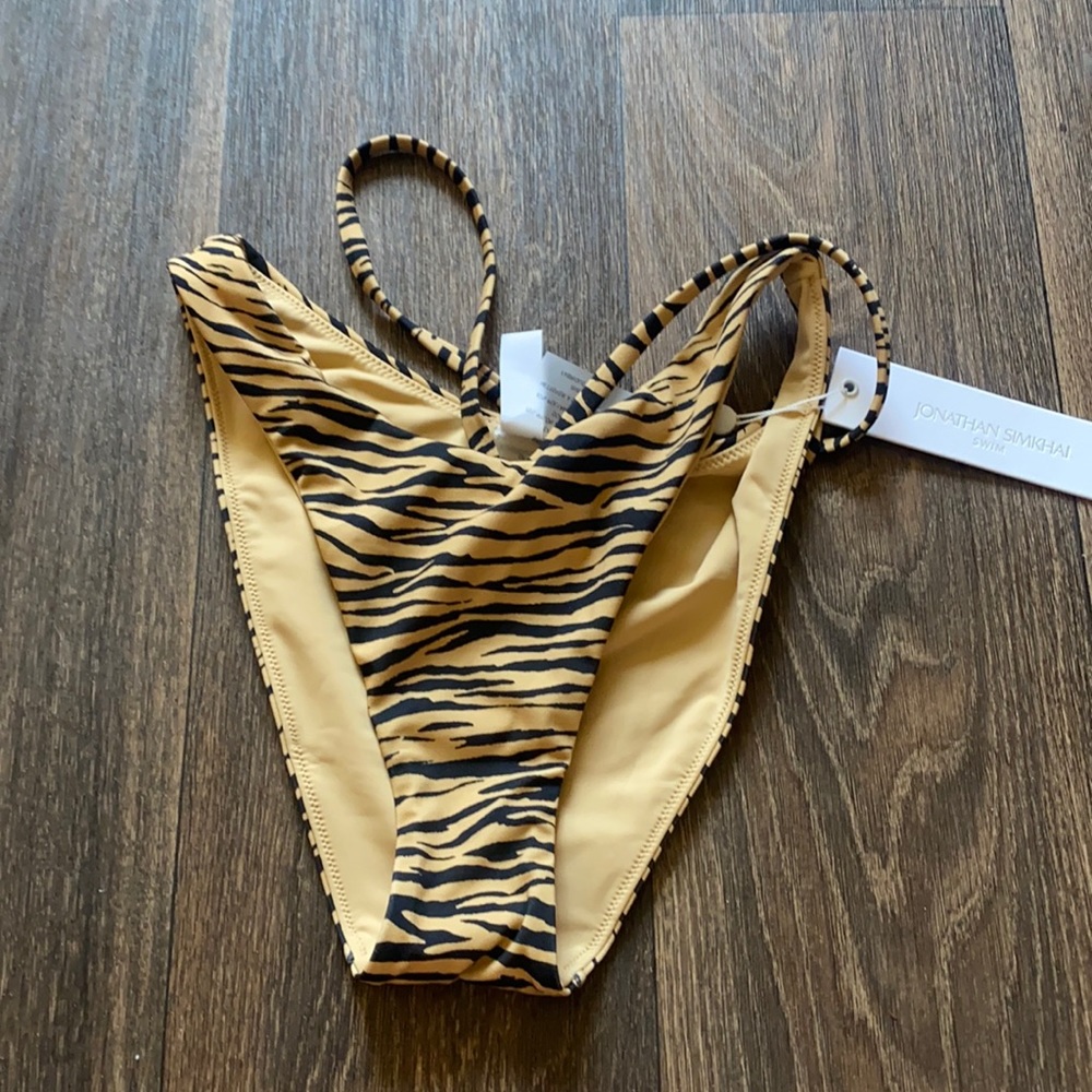 Zebra Camel Print Bikini Bottom - Picture 2 of 5